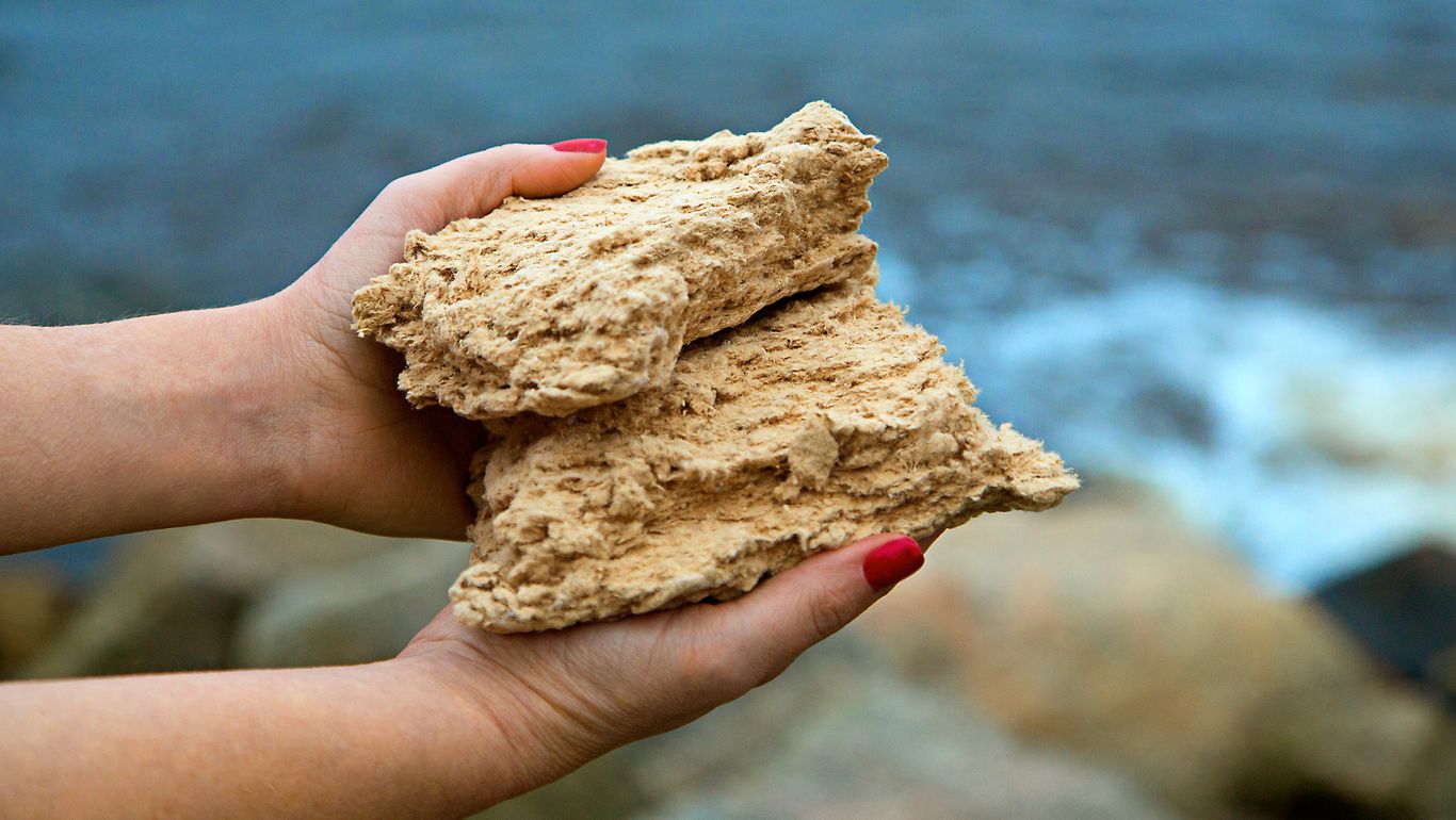 Hands with unbleached chemical pulp